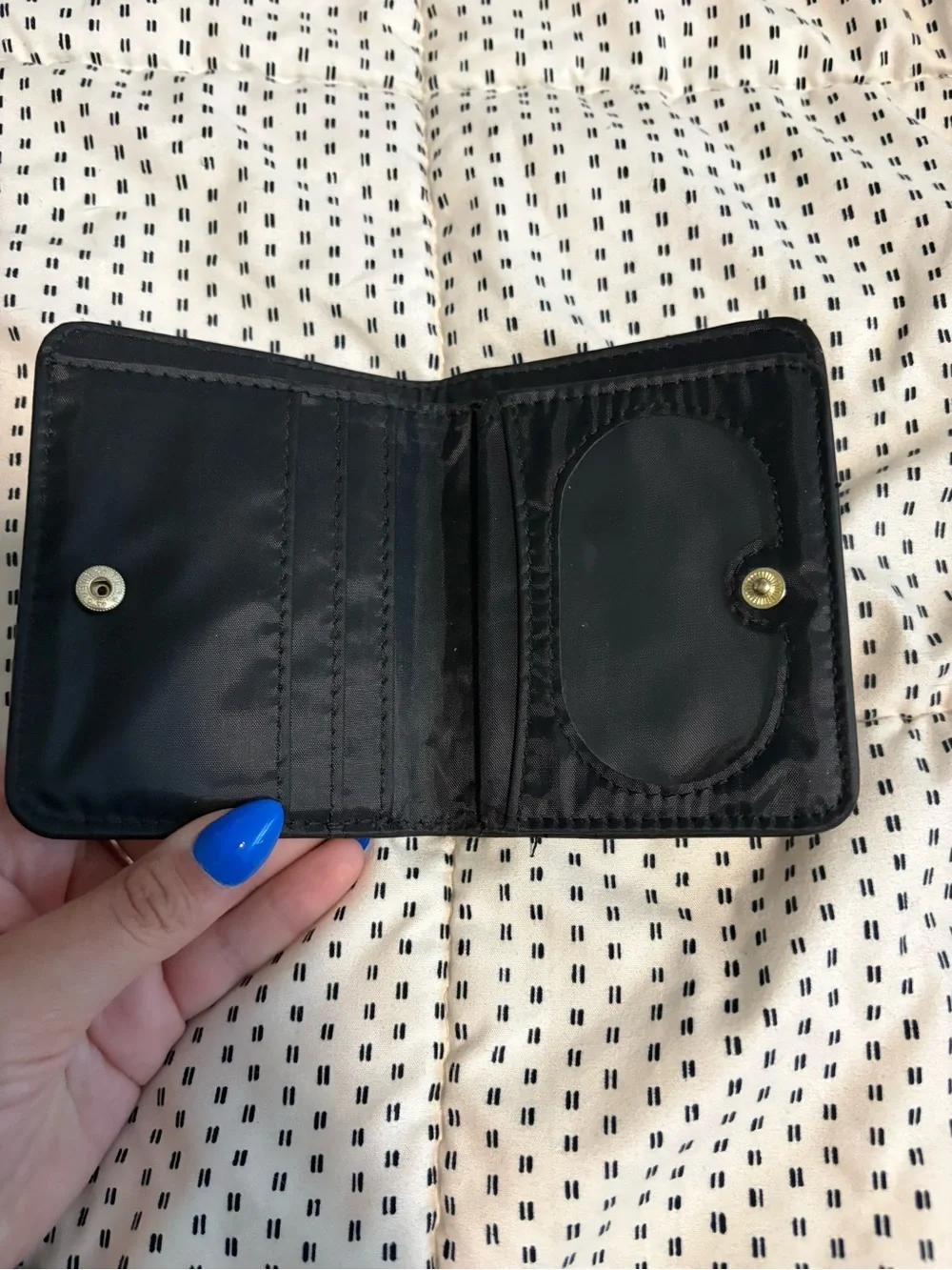 Men's Black Leather Zip Wallet with Metal Plate